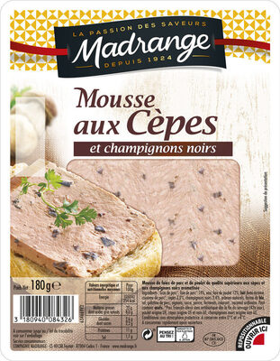 Mousse aux cèpes et champignons noirs front packaging
