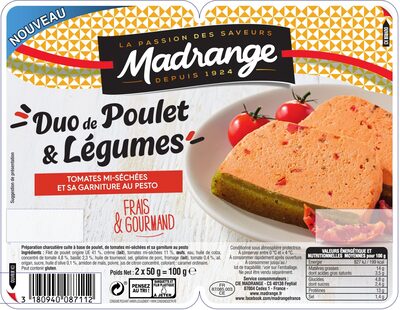 Duo de Poulet & Légumes Tomates mi-séchées et sa garniture au pesto