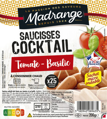 Mes Saucisses Cocktail Tomate Basilic