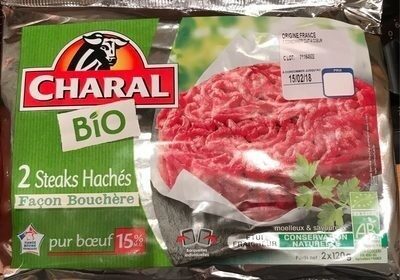 Steaks hachés BIO façon bouchère 15% MG les 2 steaks de 120 g