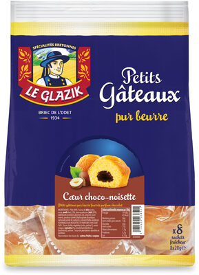 LE GLAZIK - Petits Gateaux - cœur Choco-noisette 304g (8x1p)