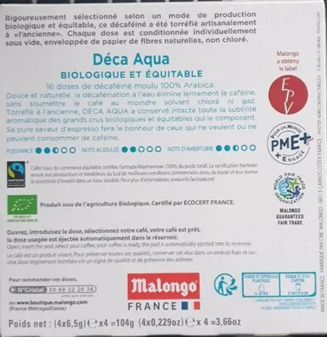 Deca aqua nutrition facts table
