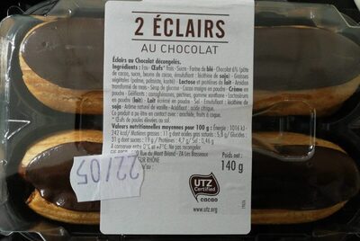 2 éclairs au chocolat front packaging