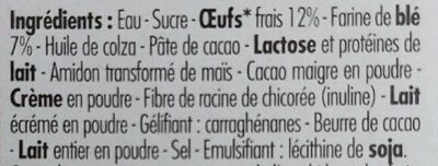 2 éclairs au chocolat ingredients label