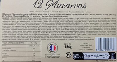 12 macarons ingredients label