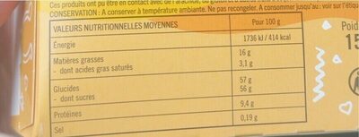 12 macarons nutrition facts table