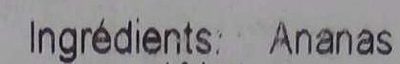 Ananas naturel ingredients label