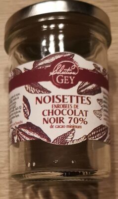 Noisettes enrobées de chocolat noir 70 front packaging