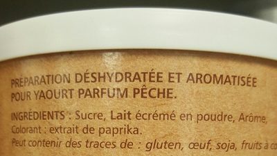 Aromatisation pour yaourtière, arôme pêche ingredients label