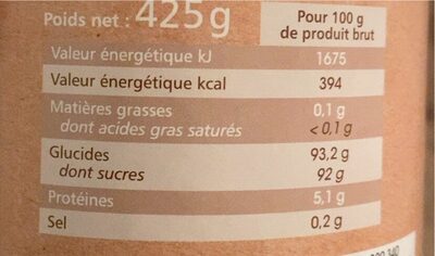 Aromatisation pour yaourtière, arôme pêche nutrition facts table