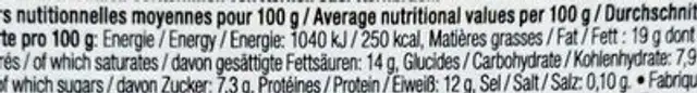 Billes de Chevrot frais Eclats d'abricot nutrition facts table