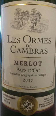 75CL Vin De Pays D' Oc Merlot Ormes