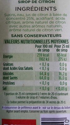 Fruiss sirop de citron