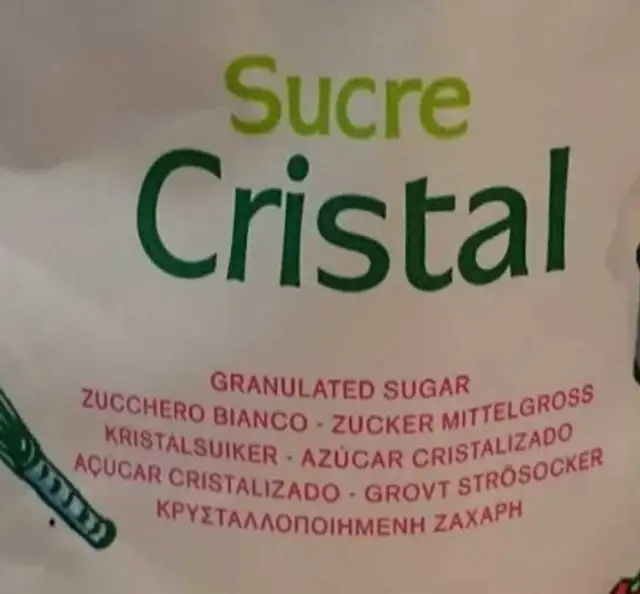 Sachet Sucre Cristal Saint Louis 1kg ingredients label