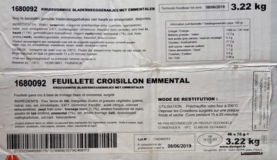 Feuilleté Croisillon Emmental front packaging