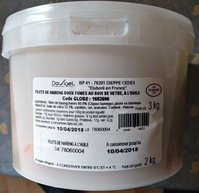 Filets de Harengs Doux Fumés au Bois de Hêtre à l'Huile. front packaging