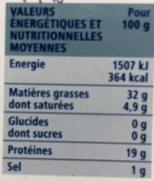 Sardines à l'ancienne au piment à l'huile d'olive vierge extra nutrition facts table