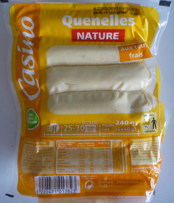 Quenelles nature front packaging