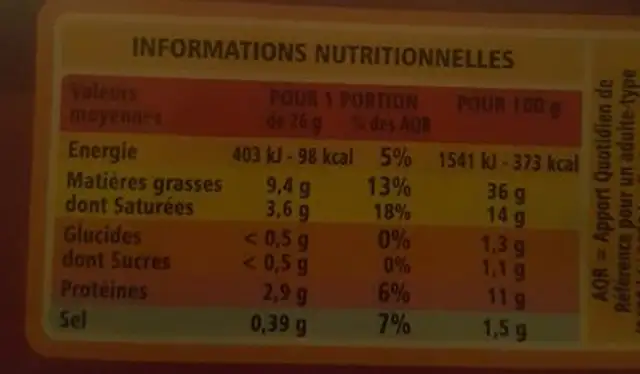 Paté De Foie, 3 Fois 78 Grammes, Marque Casino nutrition facts table