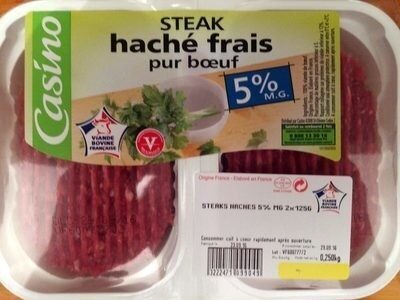 Steak haché frais pur boeuf 5% M.G.