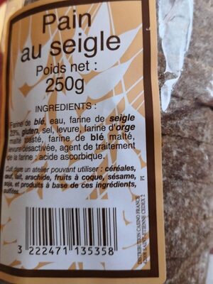 Pain au Seigle front packaging