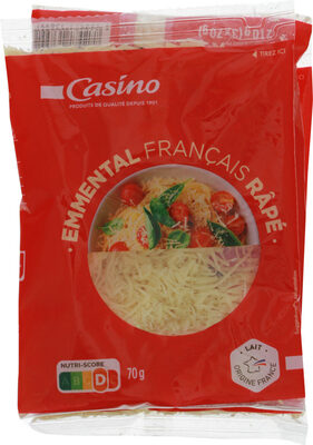 Emmental français râpé front packaging