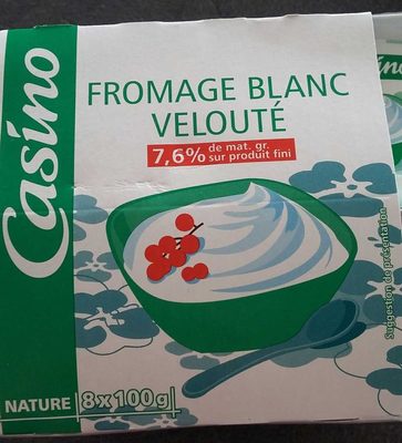 Fromage blanc velouté 7,6% de mat. gr. sur produit fini