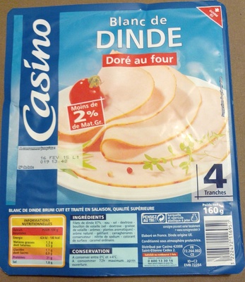 Blanc de Dinde Doré au four 4 Tranches