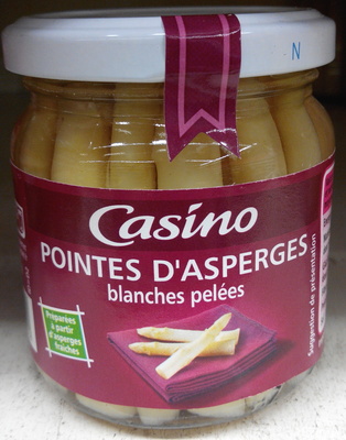 Pointes d'asperges blanches pelées bocal
