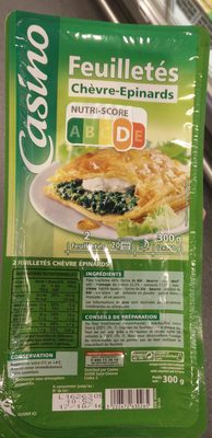 2 Feuilletés chèvre épinards - Pâte pure beurre