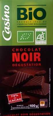 Chocolat noir bio 74% dégustation