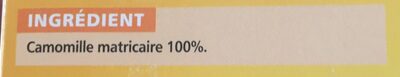 Inf. Camomille 25S 20G Co ingredients label