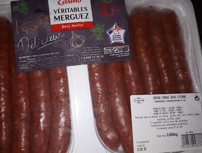 Véritables merguez front packaging