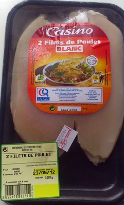 Filets de poulets, blanc front packaging