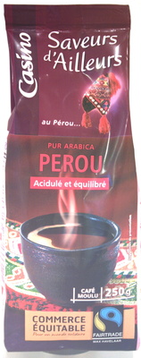 Au Pérou Pur arabica Acidulé et équilibré