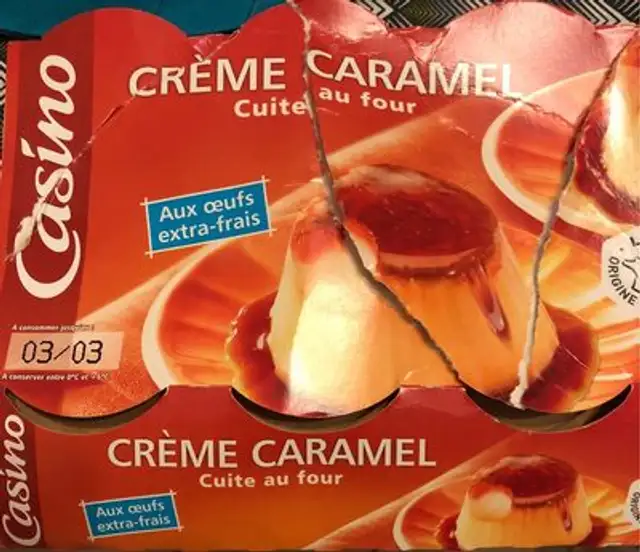 Crème caramel Cuite au four front packaging