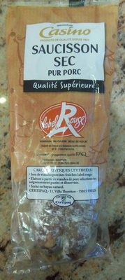 Saucisson sec pur porc qualité supérieure Label Rouge front packaging