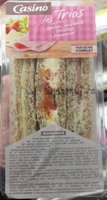 les Trios Pain Complet - Jambon, Moutarde - Crudités - Emmental