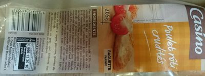 Sandwich Baguette Poulet rôti Crudités