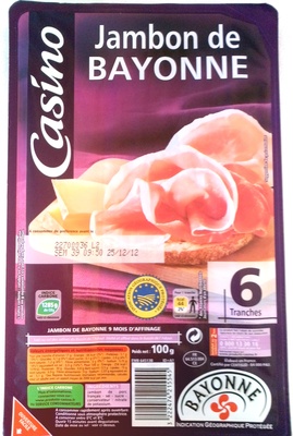 Jambon de Bayonne 9 mois d'affinage 6 tranches