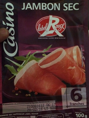 Jambon sec Label Rouge front packaging