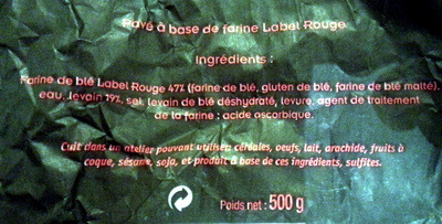 Pavé à base de farine Label Rouge