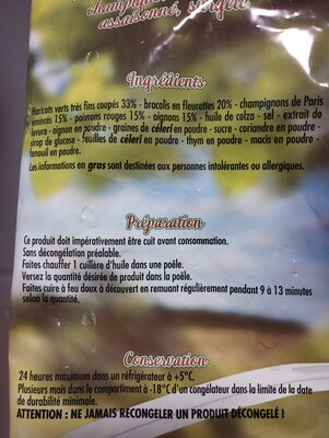 Poêlée de légumes 3 légumes ingredients label