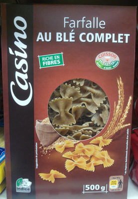 Farfalles au blé complet Casino front packaging