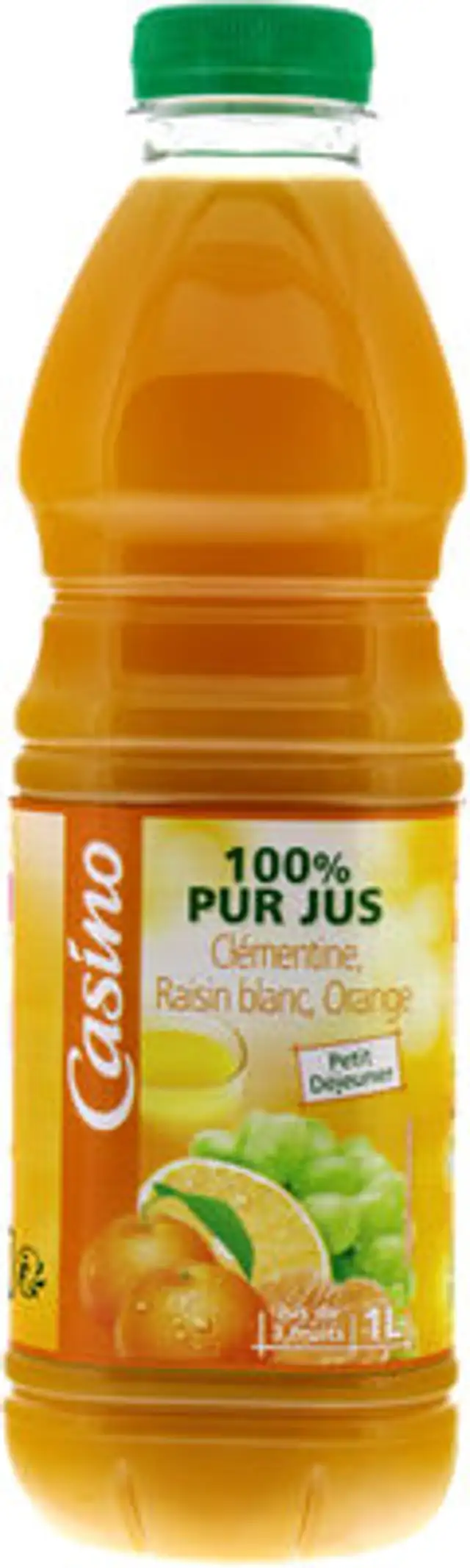 100% pur jus clémentine raisin blanc orange front packaging
