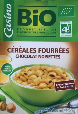 Céréales fourrées chocolat noisettes 325g BIO