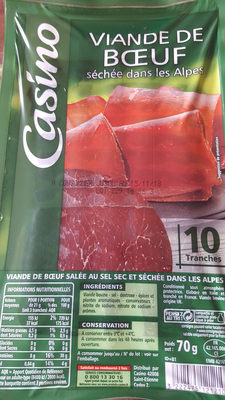 Viande de boeuf séchée dans les Alpes 10 tranches