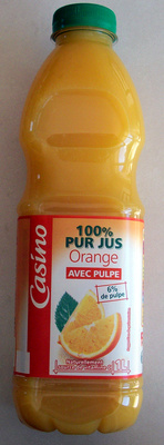 100% Pur Jus Orange avec pulpe front packaging