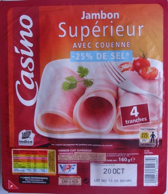 Jambon Supérieur -25 % de Sel Avec Couenne