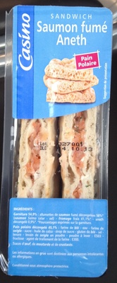 Sandwich polaire saumon fumé aneth